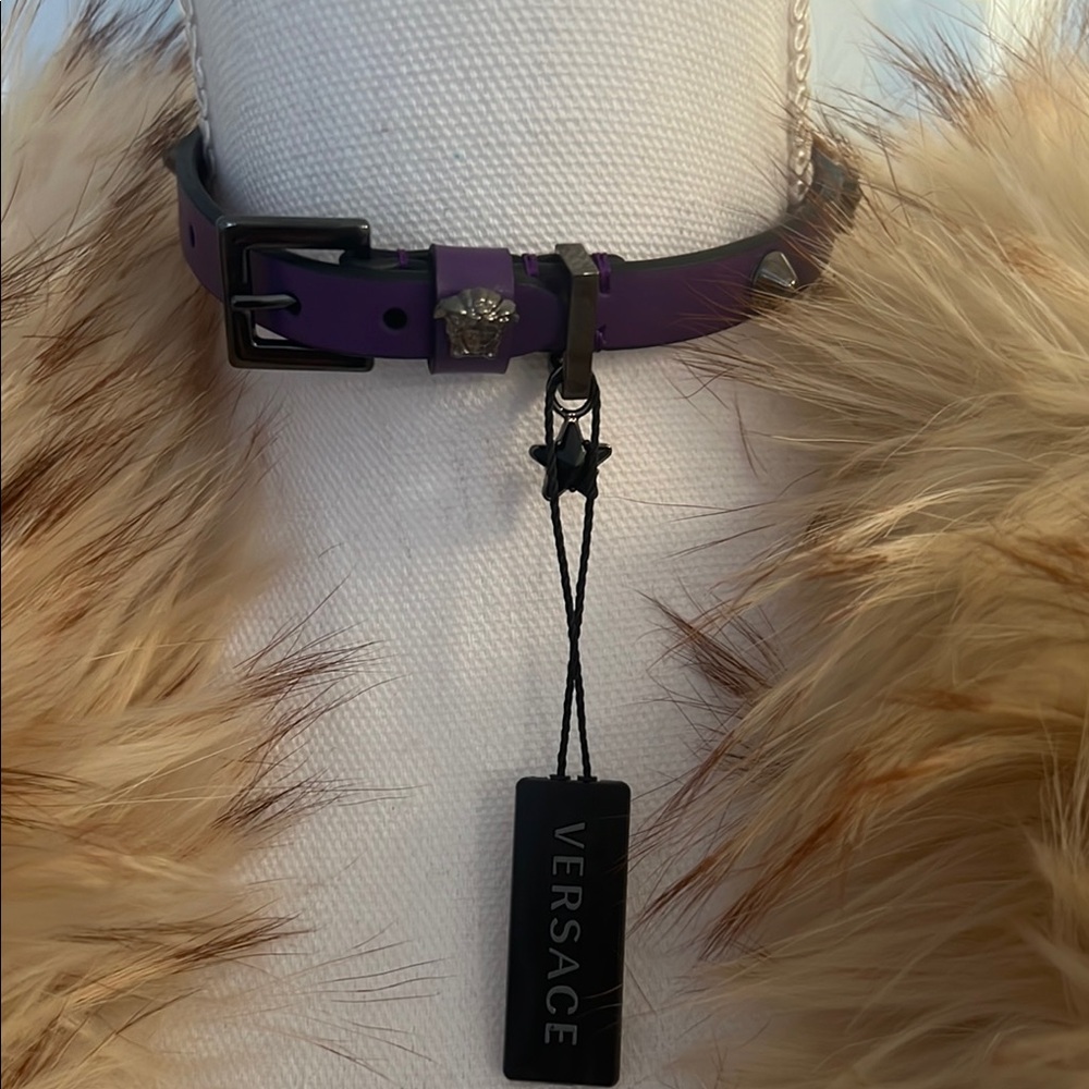 Versace Purple Leather Choker